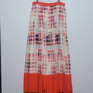 Badgley Mischka Stylish Multicolor Pleated Skirt‎ SIZE 14. #658